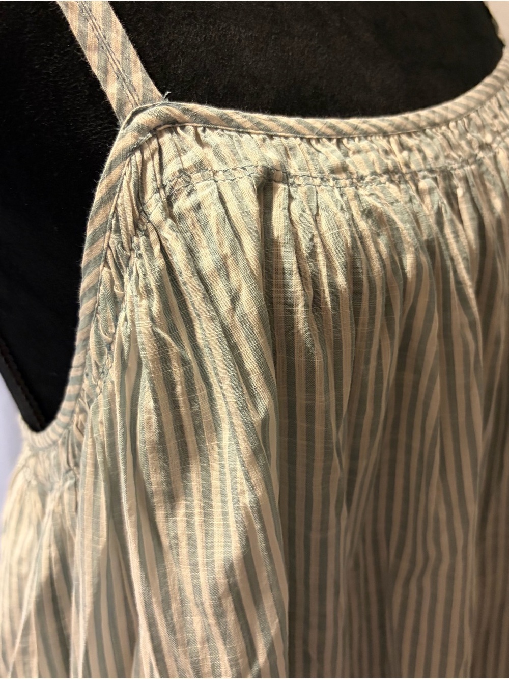 Celandine for Anthropologie Blue & White Striped Cotton Summer Dress - Picture 6 of 13